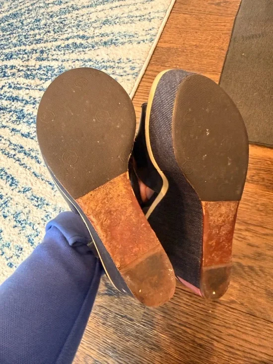 🌟 Louis Vuitton monogram postcard Wedges Sandals size 40 - us 9-9.5 super rare! - Picture 6 of 7